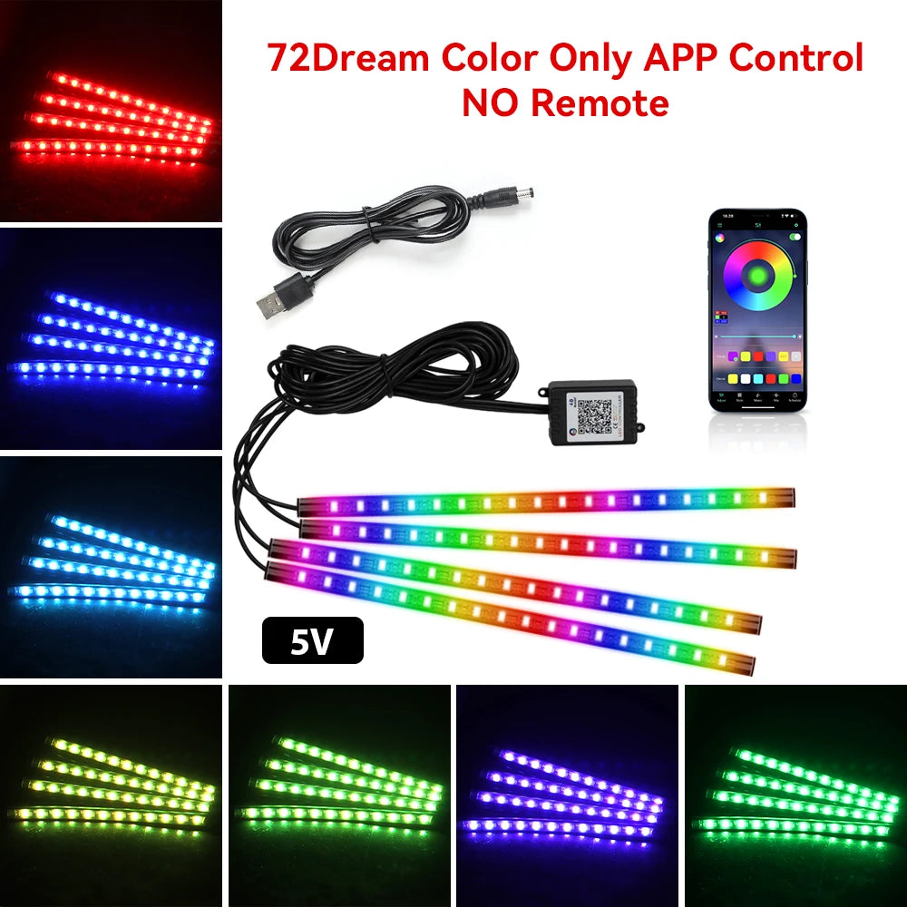 RGB LED Interior Ambient Car Lights