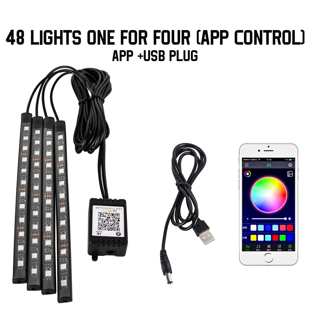 RGB LED Interior Ambient Car Lights