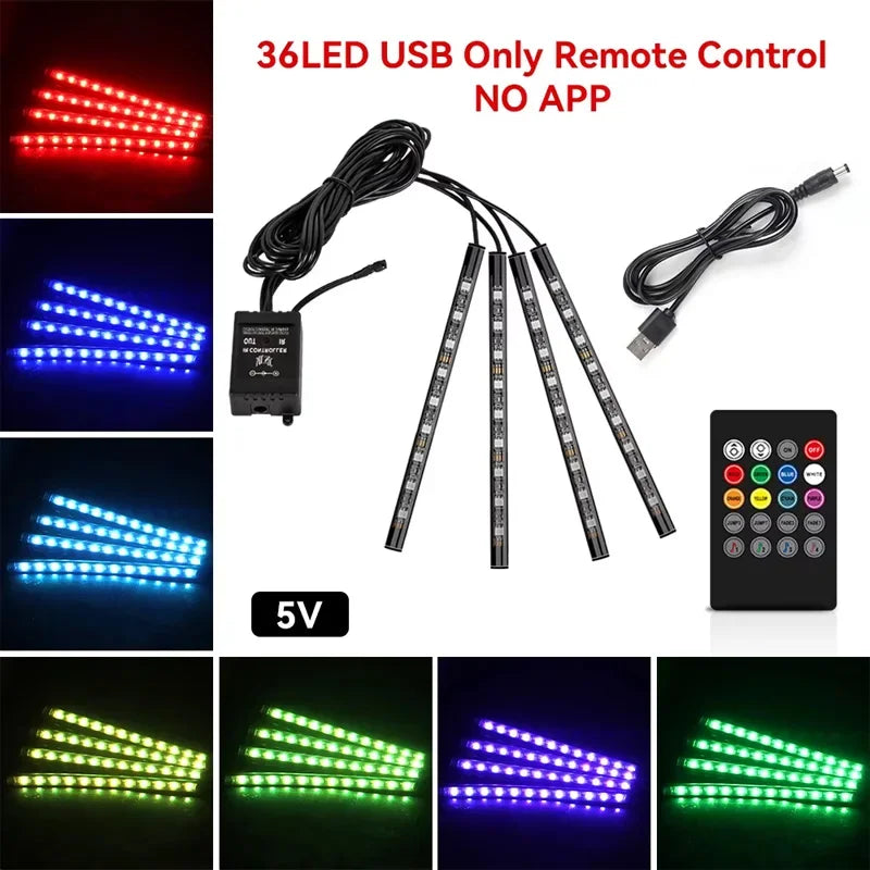 RGB LED Interior Ambient Car Lights