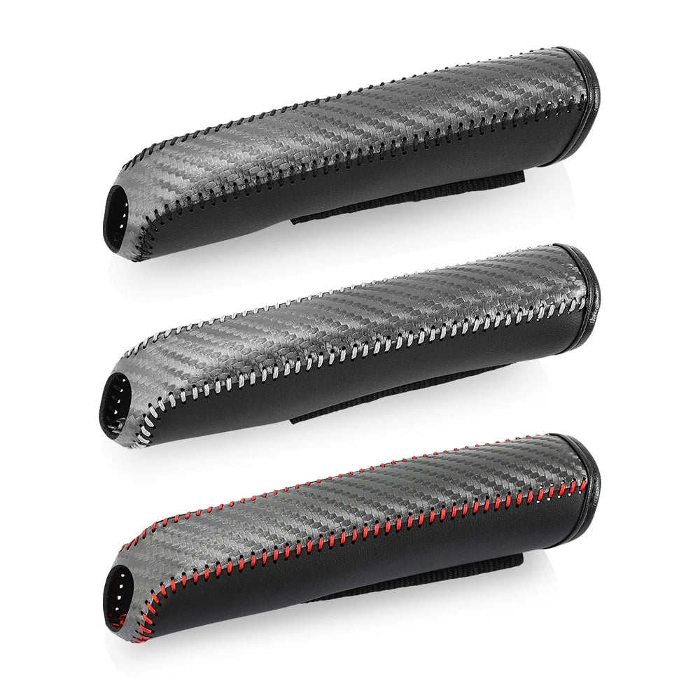 Carbon Fiber Leather Handbrake Cover