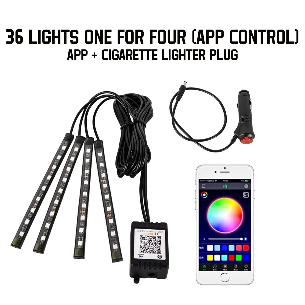 RGB LED Interior Ambient Car Lights