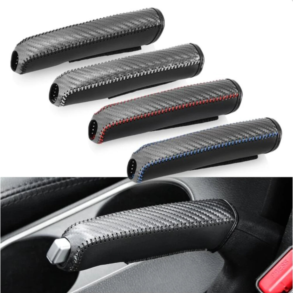 Carbon Fiber Leather Handbrake Cover